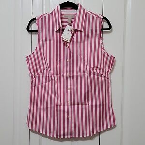 Sleeveless Button Down Top Petite